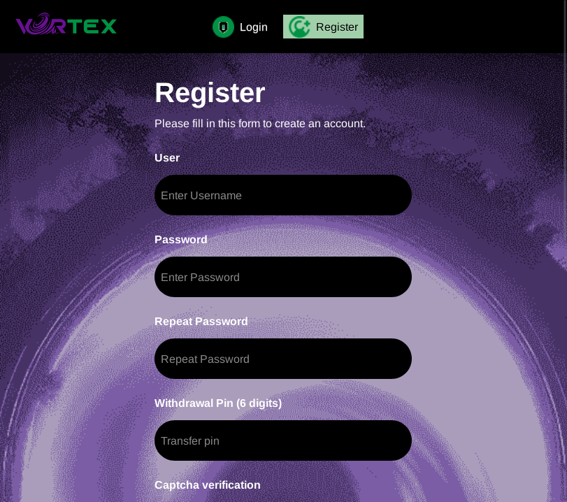 register Vortex Market